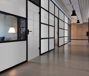 smartglass office partition on