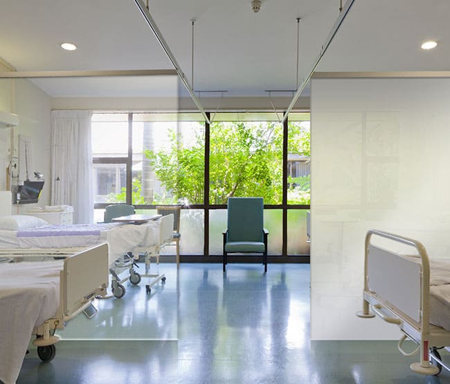 smart glass hospital partition